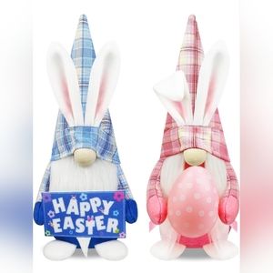 Happy Easter Bunny Gnomes Plush Handmade Easter Decorations. Brand New in Bag.